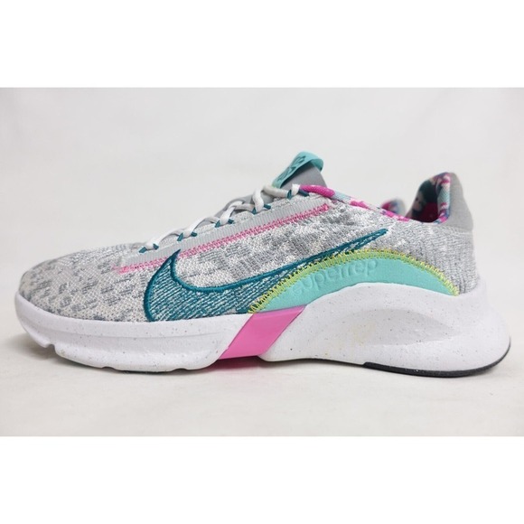 NIKE Women SuperRep Go 3 NN PRM Hiit Size 10.5 Low Flyknit Grey Running Shoes - Picture 3 of 10